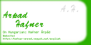 arpad hafner business card