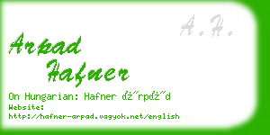 arpad hafner business card